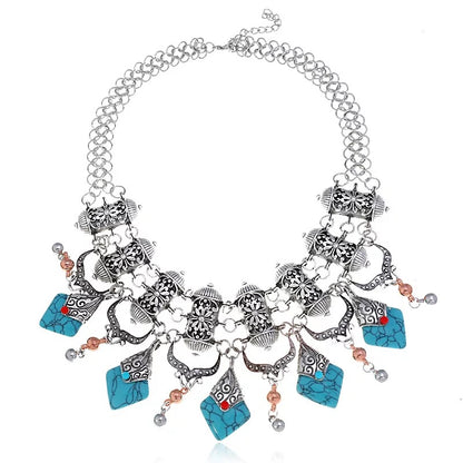 Charming Bohemian Tribal Ethnic Resin Pendant Statement Necklaces