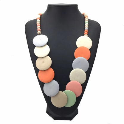 Tribal Ethnic Large Wooded Beaded Necklace Set
