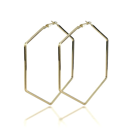 10CM Hexagon Statement Hoop Earrings