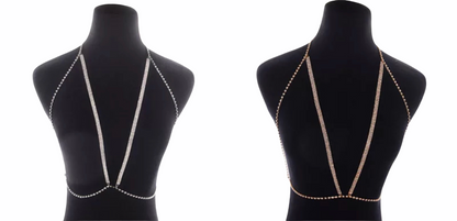 Crystal Rhinestone Bralette Bra Statement Body Chain Jewellery