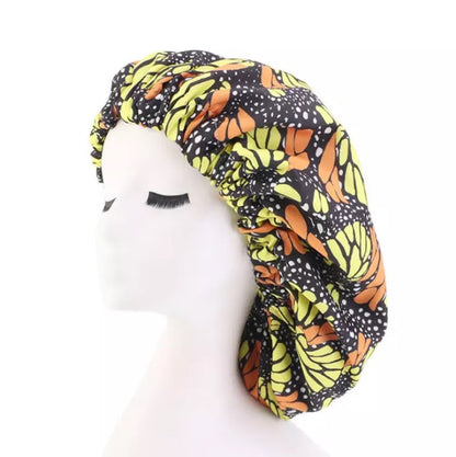 Satin Silk Double Layered Revisable Ankara Bonnet Caps