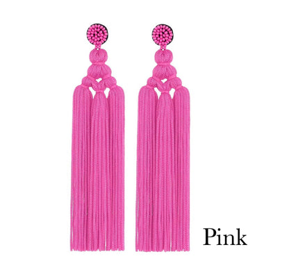 Bohemian Long Fringed Tassel And Beads Earrings