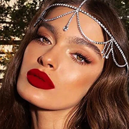 Crystal Diamante Rhinestone Multi layered Tassels Headpiece Hair Jewelle