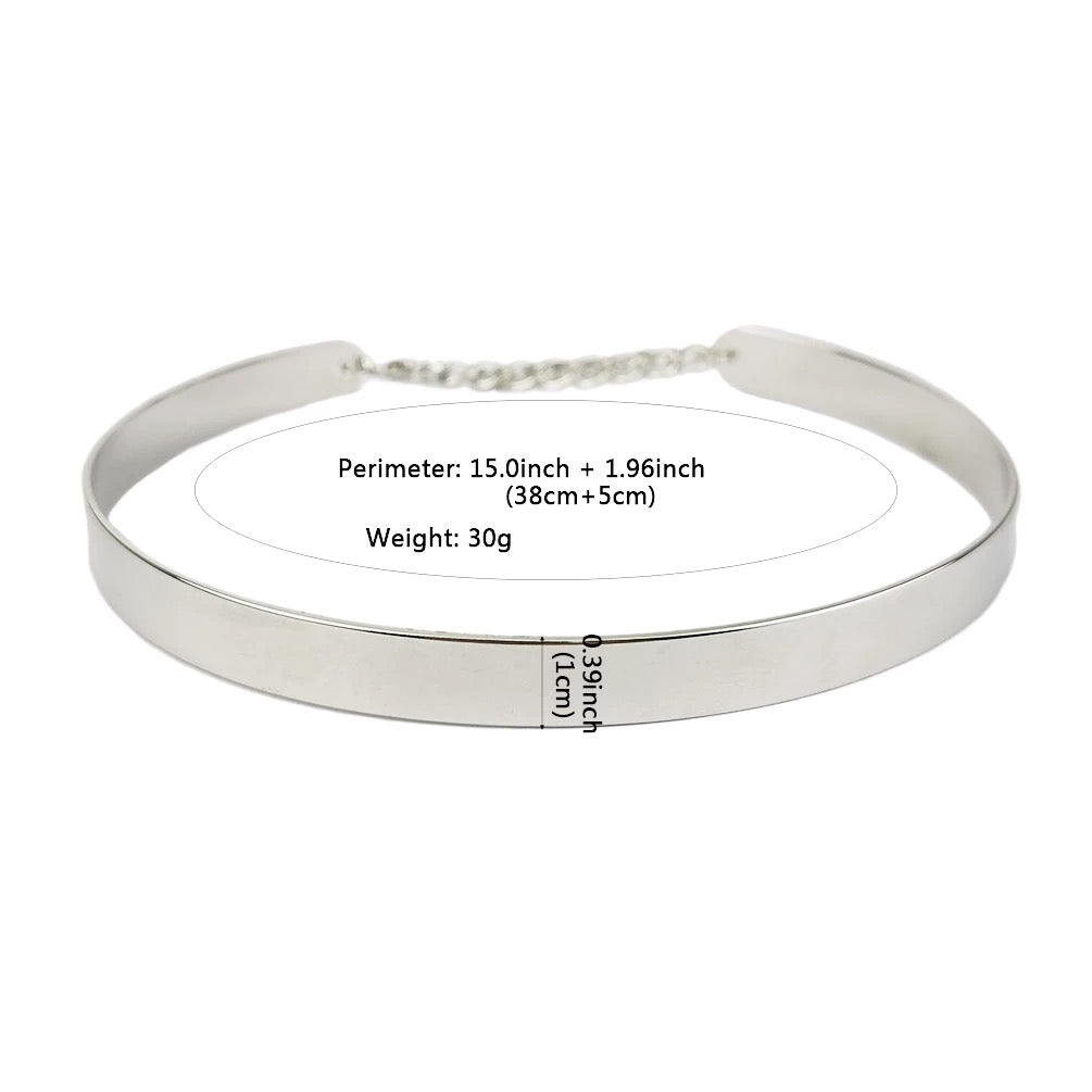 Small Metal Collar Choker Necklace