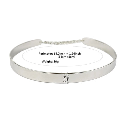 Small Metal Collar Choker Necklace