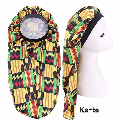Ankara Satin Silk Long Single Layered Bonnet Caps For Braids And Long Hair