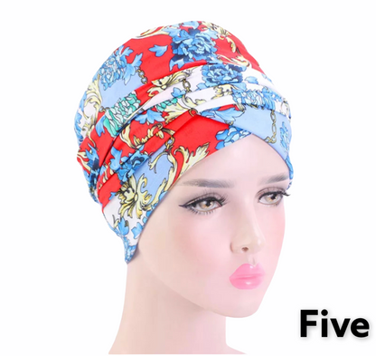 Pre Tied Long Stretch Printed Ankara Fabric Turban Head Wraps