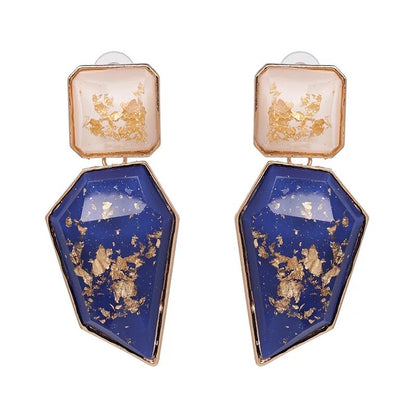 Bohemia Gold Powdered Resin Statement Earrings