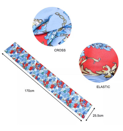 Pre Tied Long Stretch Printed Ankara Fabric Turban Head Wraps