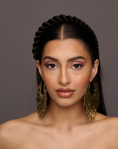 Oversized Leaves designed Stud Dangling Earrings