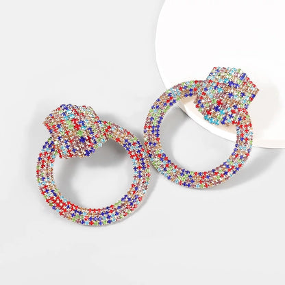 Large Luxury Crystal Rhinestones Statement Stud Earrings