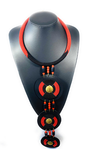 Long African Authentic Ethnic Tribal Maasai Fashion Beaded Pendant Necklaces