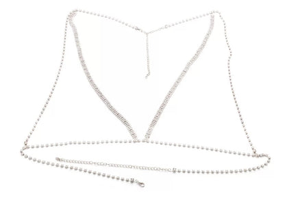 Crystal Rhinestone Bralette Bra Statement Body Chain Jewellery