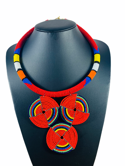 African Beaded Pendant Necklaces