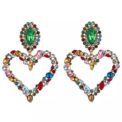 Multicolour Diamante Crystal Rhinestone Sparkle Elegant Statement Earrings