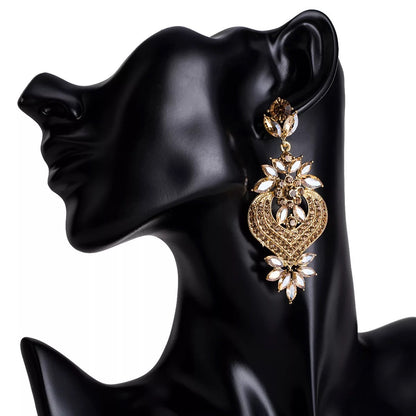 Luxury Multicolour Elegant Rhinestones Crystal Statement Earrings