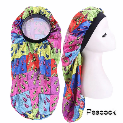 Ankara Satin Silk Long Single Layered Bonnet Caps For Braids And Long Hair