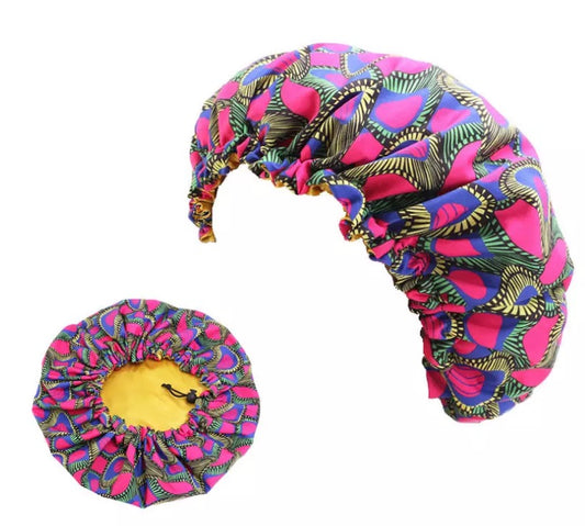 Mummy And Baby Revisable Adjustable Matching Ankara Bonnets Sets