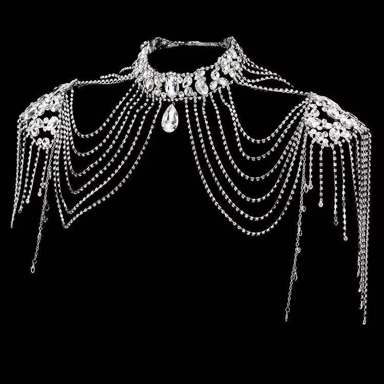 Bridal Choker Shoulder Statement Tassel Chain Body Jewellery