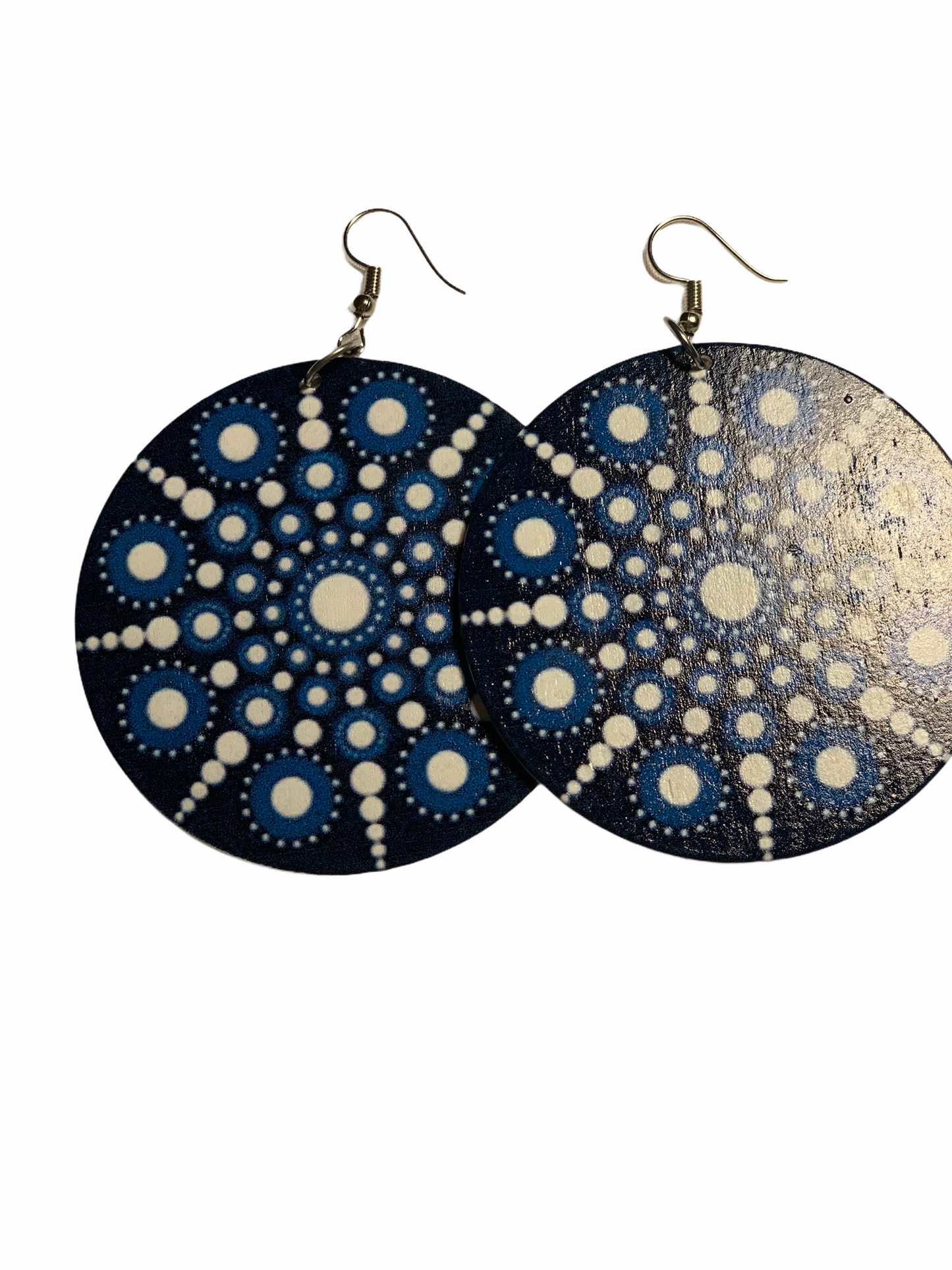 Hand Painted Heritage Tribal Wooden Dangle Earrings