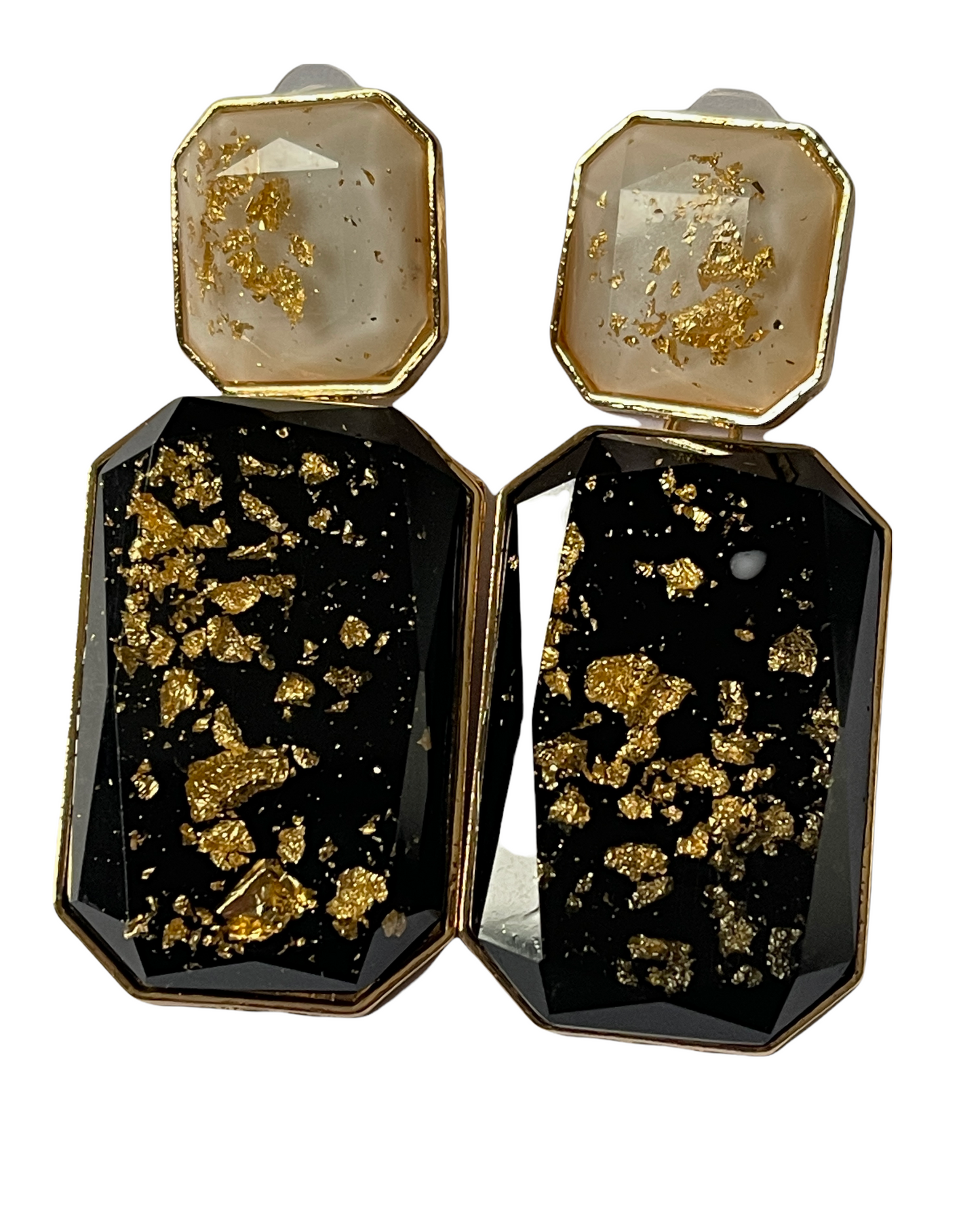 Bohemia Large Double Resin Statement Dangle Stud Earrings