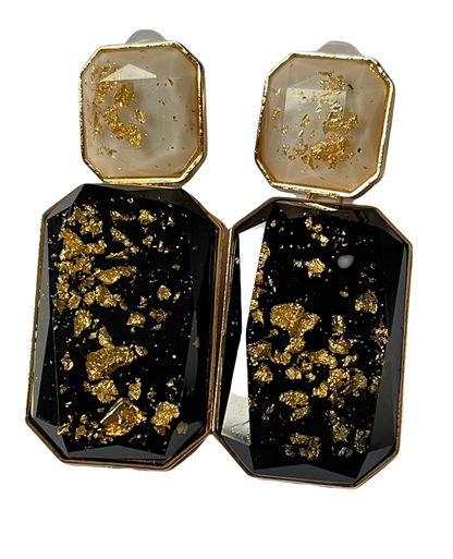 Bohemia Large Double Resin Statement Dangle Stud Earrings