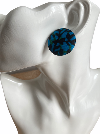 African Ankara Print Fabric Stud Earrings