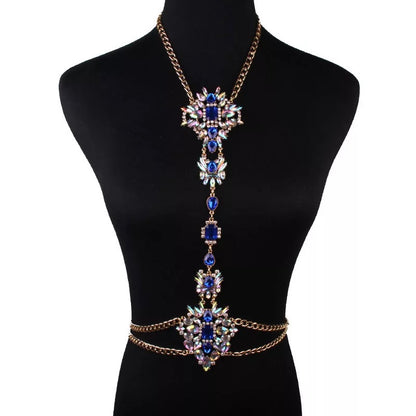 Crystal Rhinestone Tassel Statement Body Chain Jewellery