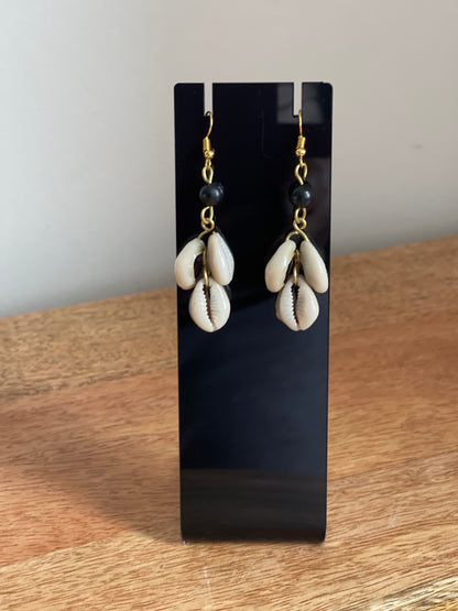 Authentic African Cowrie Seashell Dangle Earrings