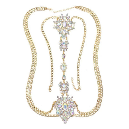 Crystal Rhinestone Tassel Statement Body Chain Jewellery