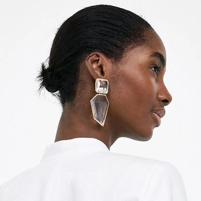 Exaggerated Bohemia Acetate Plate Statement Earrings