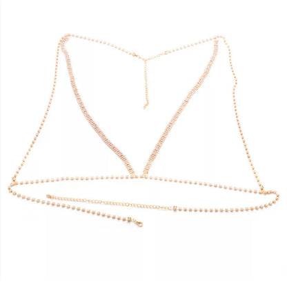Crystal Rhinestone Bralette Bra Statement Body Chain Jewellery