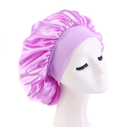 Large Band Satin Silk Single Layered Luxury Stylish Bonnet Caps