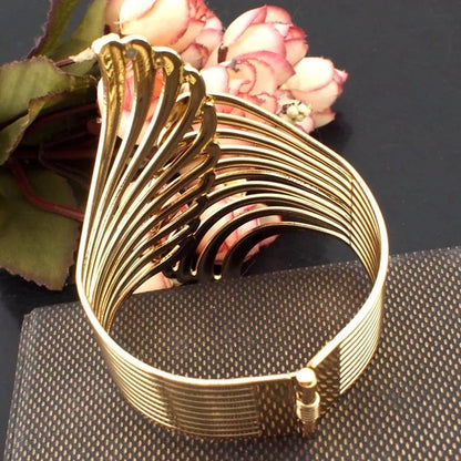 Boho Gold Plated Statement and Open Cuff Bangle Bracelet