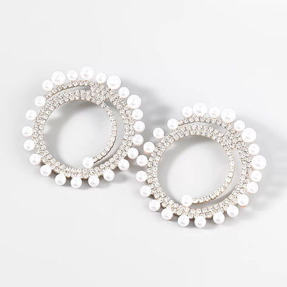 Oversized Bohemian Tribal Beaded Ethnic Statement Round Stud Earrings