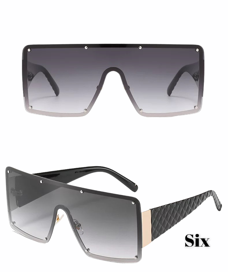 Oversized Trendy Square 400 UV Gradient Lenses Optical Sunglasses For Women