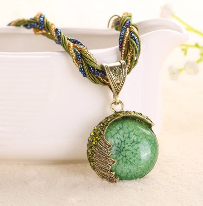 Beautiful Bohemia Resin Pendant Necklace
