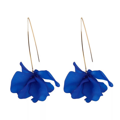 Lightweight Acrylic Flower Petals Wire Dangle Drop Earrings