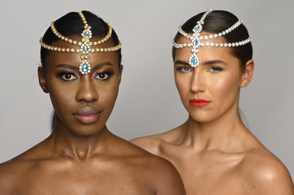 Crystal Diamante Rhinestone Multi layered Tassels Headpiece Hair Jewellery