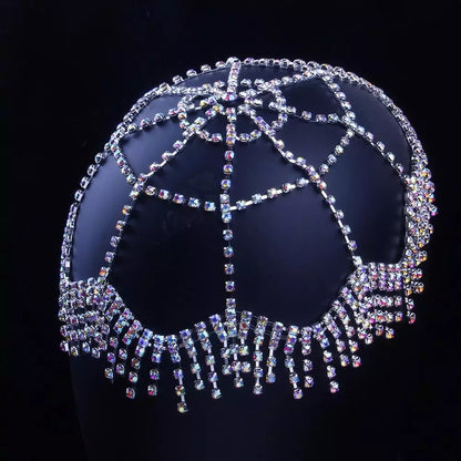 Luxury Crystal Diamante Rhinestone Multi layered Tassels Headpiece Hair Jewelle