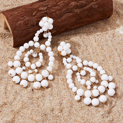 Beautiful Bohemian Beaded Tassel Dangle Earrings