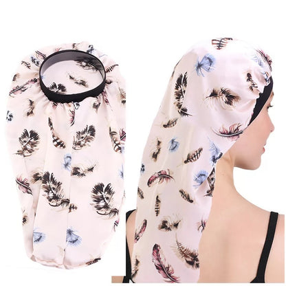 Long Satin Silk Single Layered Bonnet Caps For Braids And Long Hair