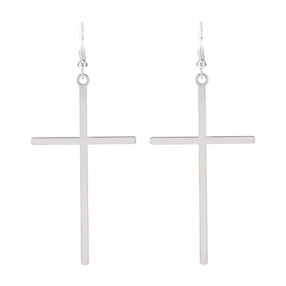 Lightweight Cross Pendant Dangle Earrings
