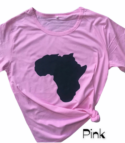 Heritage Printed Outlined Africa Map Cotton T Shirts