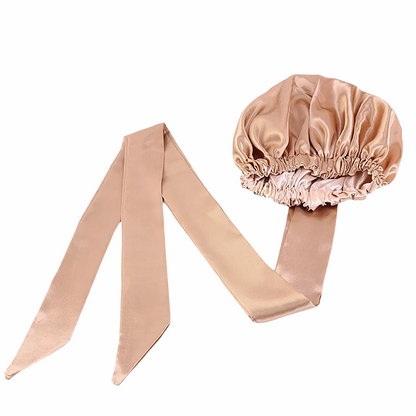Large Luxury Satin Silk Double Layered Headwrap Bonnet Caps