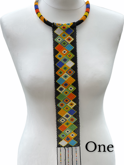 Authentic Multicoloured Long Fringe Tassels Zulu Tribal Ethnic Beaded