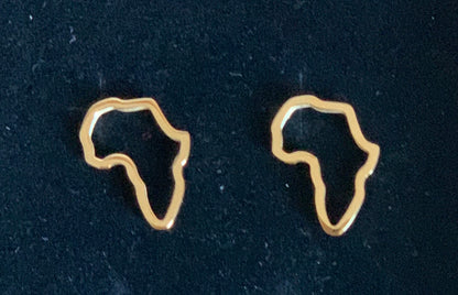 Africa Map Shaped Stud Earrings