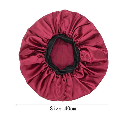 Large Band Satin Silk Single Layered Large Bonnet Caps For Braids And Locks