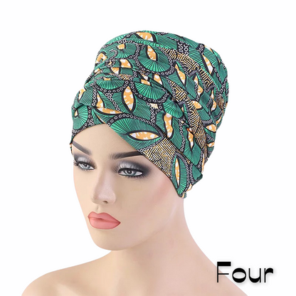 Long Stretch Printed Ankara Fabric Turban Head Wraps