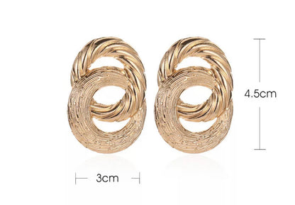 Large Elegant Knot Statement Stud Earrings